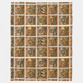 route 66 Gezellige Road Trip Americana Worp Kunst Fleece Deken