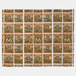 route 66 Gezellige Road Trip Americana Worp Kunst Fleece Deken