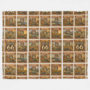 route 66 Gezellige Road Trip Americana Worp Kunst Fleece Deken