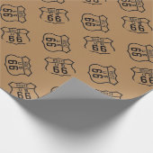 Route 66 Gift Wrap bruin Cadeaupapier (Hoek)