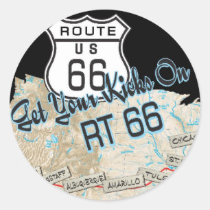 route 66 giften ronde sticker