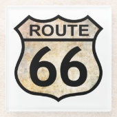 Route 66 glazen onderzetter (Voorkant)