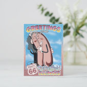 Route 66 Greetings Springfield Illinois Briefkaart (Staand voorkant)