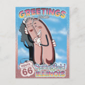 Route 66 Greetings Springfield Illinois Briefkaart (Voorkant)