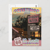 Route 66 Greetings St. Louis Missouri Briefkaart (Voorkant / Achterkant)