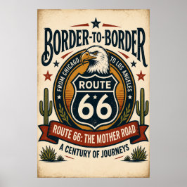 route 66 Grens tot Grens Mother Road Americana Poster