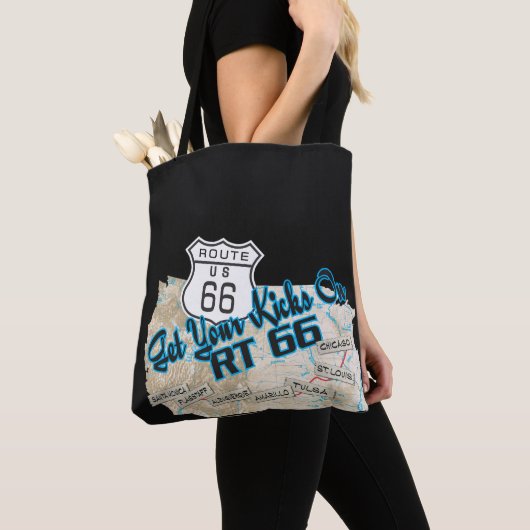 Route 66 haal je kicks tote bag (Dichtbij)