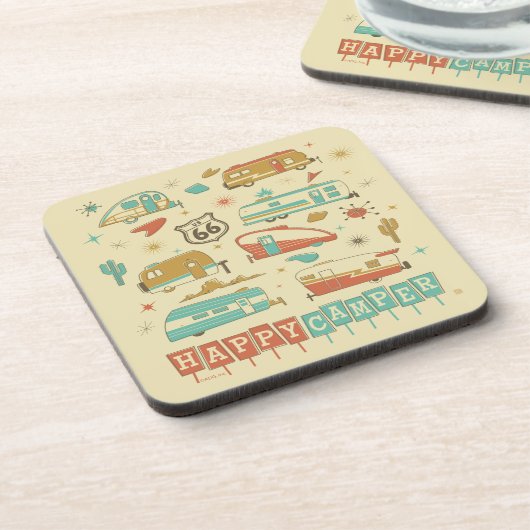 Route 66 Happy Camper Bier Onderzetter (Linkerzijde)