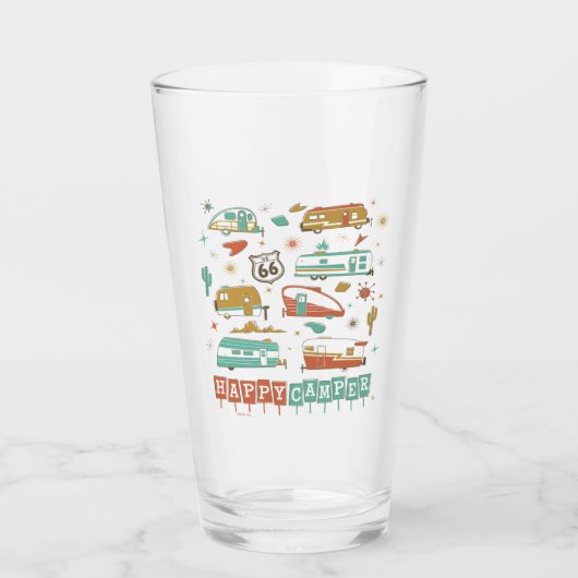 Route 66 Happy Camper Glas (Voorkant)