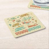 Route 66 Happy Camper Kartonnen Onderzetters (Schuin)