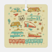 Route 66 Happy Camper Metalen Ornament (Voorkant)