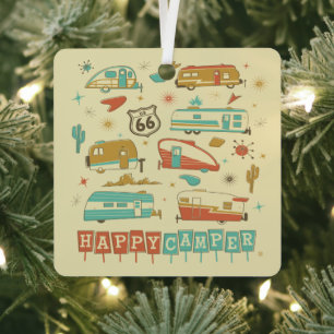 Route 66 Happy Camper Metalen Ornament
