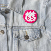 Route 66 Heet Roze Knop Ronde Button 5,7 Cm (In situ)