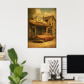 Route 66-herinneringen — Chicago Roadside American Poster (Thuiskantoor)
