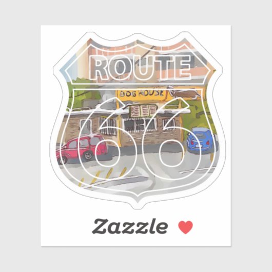Route 66 Het hondenhok Sticker (Vel)