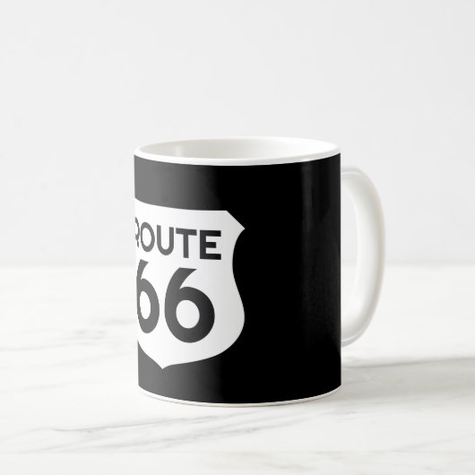 Route 66 Highway Sign aangepaste koffie mok (Voorkant rechts)
