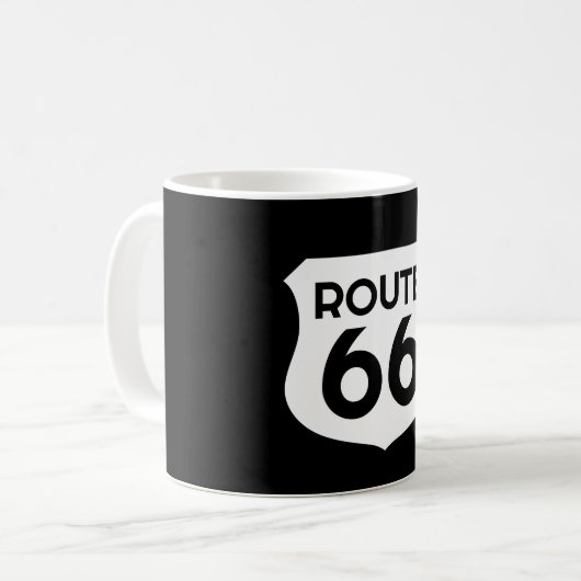 Route 66 Highway Sign aangepaste koffie mok (Voorkant links)
