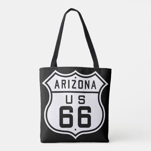 Route 66 Highway Sign Canvas tas (Achterkant)