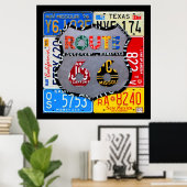 Route 66 Highway Sign License Bord Art Poster (Thuiskantoor)