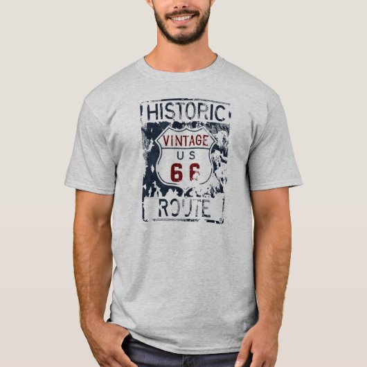  Route 66 Historic Highway Map Street Sign T-shirt (Voorkant)