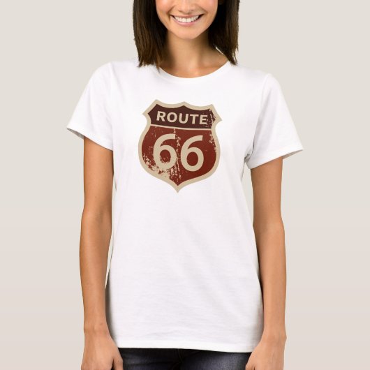 ROUTE 66 Historisch verkeersbord voor vrouwen | La T-shirt (Voorkant)