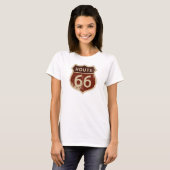 ROUTE 66 Historisch verkeersbord voor vrouwen | La T-shirt (Voorkant volledig)