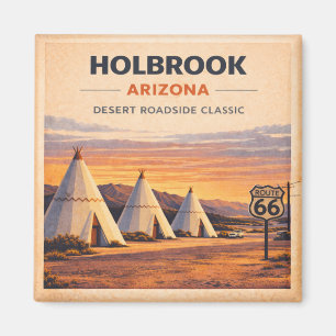 Route 66 Holbrook Arizona Heritage Classic Zonsond Magneet