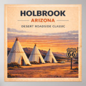 Route 66 Holbrook Woestijn erfgoed Poster (Voorkant)