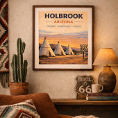 Route 66 Holbrook Woestijn erfgoed Poster