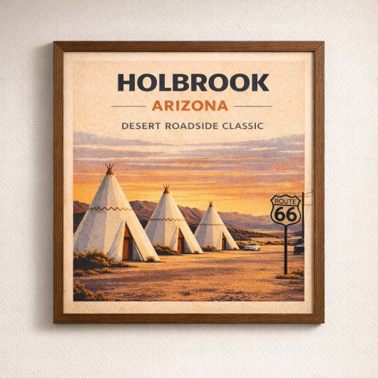 Route 66 Holbrook Woestijn erfgoed Poster