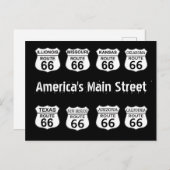 Route 66 Hoofdstraat van Amerika Briefkaart (Voorkant / Achterkant)