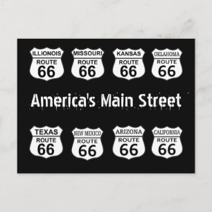 Route 66 Hoofdstraat van Amerika Briefkaart