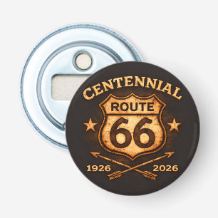 Route 66-houder uit het honderdjarig jubileum button flesopener