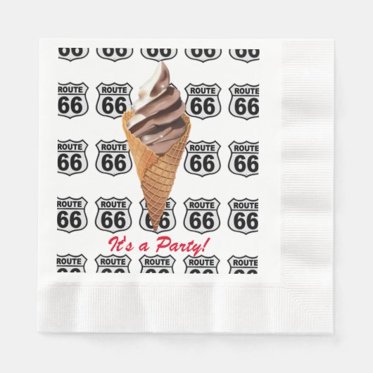 Route 66 ice cream napkin servet (Voorkant)