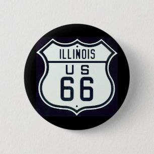 Route 66 Illinois Ronde Button 5,7 Cm