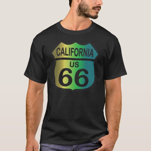 Route 66 in Californië driekleurig shirt (Voorkant)
