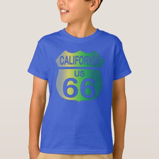 Route 66 in Californië driekleurig shirt (Voorkant)