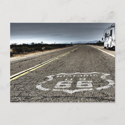 Route 66 in het dessert briefkaart (Voorkant)