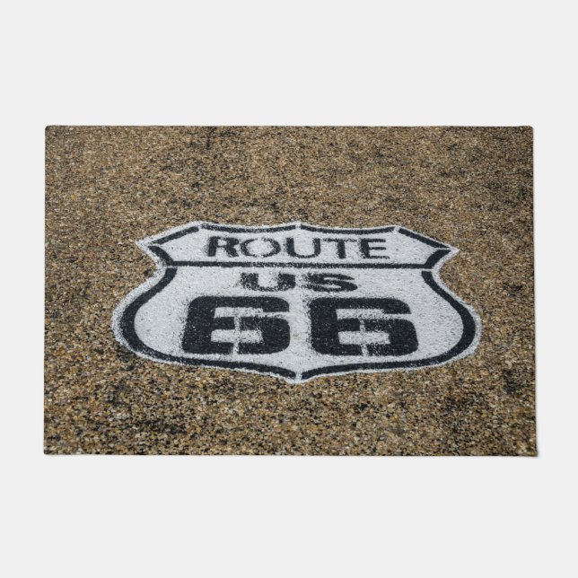 Route 66 in US Highway Shield Painted on Pavement Deurmat (Voorkant)