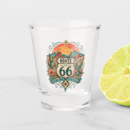 Route 66 Jagen op Zonsondergangen Road Trip Bar To Shot Glas