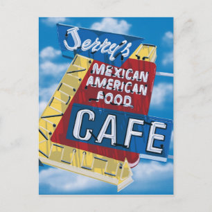 Route 66 Jerry's Cafe Diner Painting Briefkaart