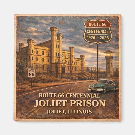 Route 66 Joliet Prison Koelkast Legend Magneet (Voorkant)