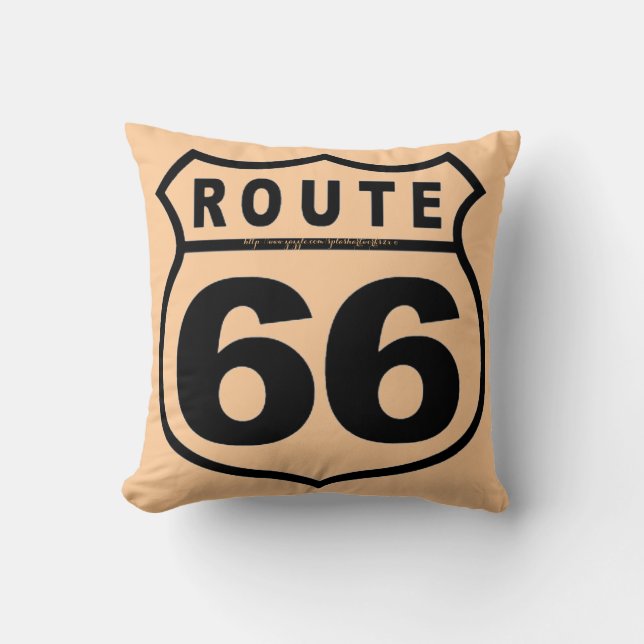 " Route 66 Kaart" Kussen (Voorkant)