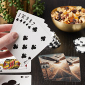 Route 66-kaart met vleugelggel. pokerkaarten (Insitu)