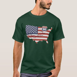 Route 66 Kaart T-shirt