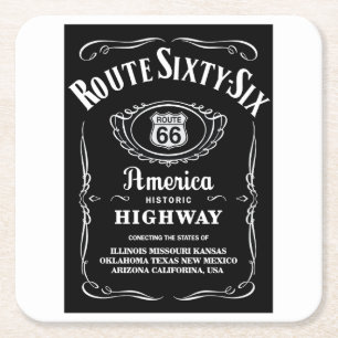 Route 66 kartonnen onderzetters