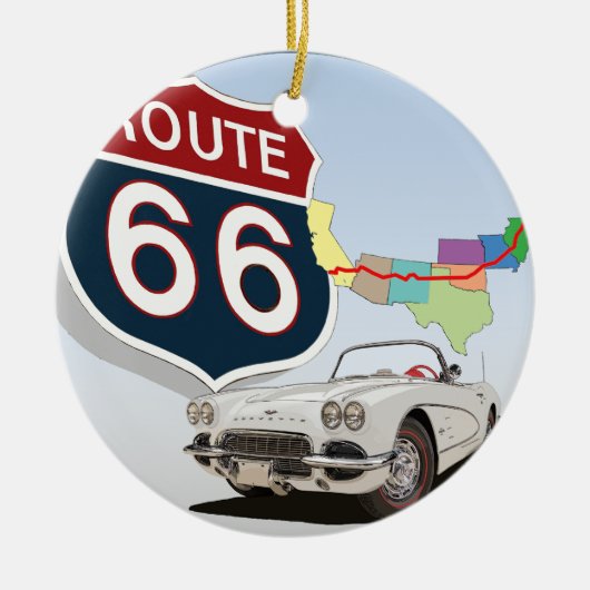 Route 66 keramisch ornament (Voorkant)
