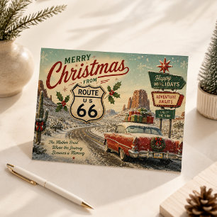 Route 66 Kerst Postmerk Reis Souvenir Briefkaart