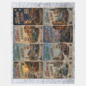Route 66 Kerst Road Trip Herinneringen Fleece Deken (Voorkant)