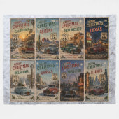 Route 66 Kerst Road Trip Herinneringen Fleece Deken (Voorkant (Horizontaal))